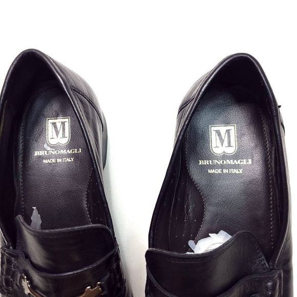 Bruno Magli Pittore Nappa Men’s Horsebit Leather Black Loafer US Size 11 M -EUC